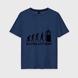 Женская футболка оверсайз Tardis evolution