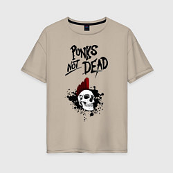 Женская футболка оверсайз Punks not dead