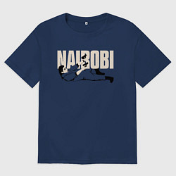 Футболка оверсайз женская БУМАЖНЫЙ ДОМ, цвет: тёмно-синий