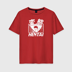 Футболка оверсайз женская Hentai, цвет: красный
