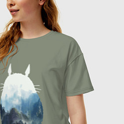 Футболка оверсайз женская Тоторо, цвет: авокадо — фото 2