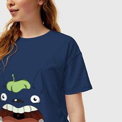 Футболка оверсайз женская Scream Totoro, цвет: тёмно-синий — фото 2