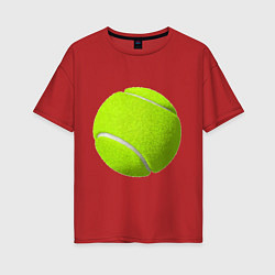 Футболка оверсайз женская Теннис, цвет: красный