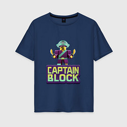 Женская футболка оверсайз Roblox Captain Block Роблокс