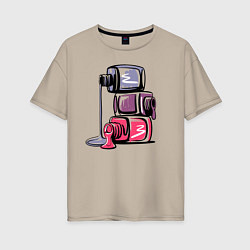 Футболка оверсайз женская Лаки, цвет: миндальный