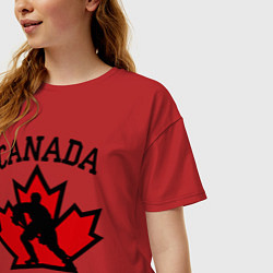 Футболка оверсайз женская Canada Hockey, цвет: красный — фото 2