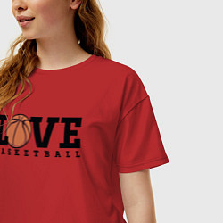 Футболка оверсайз женская Love Basketball, цвет: красный — фото 2