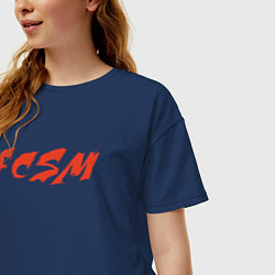 Футболка оверсайз женская FCSM, цвет: тёмно-синий — фото 2