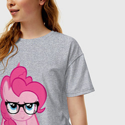 Футболка оверсайз женская Pinky Pie hipster, цвет: меланж — фото 2