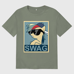 Футболка оверсайз женская Rainbow Dash swag, цвет: авокадо