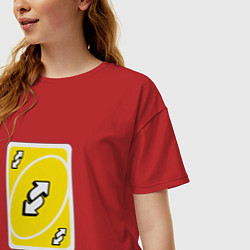 Футболка оверсайз женская Уно реверс, цвет: красный — фото 2