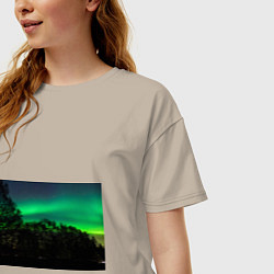 Футболка оверсайз женская Северное сияние, цвет: миндальный — фото 2