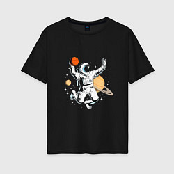 Женская футболка оверсайз Space bascetball