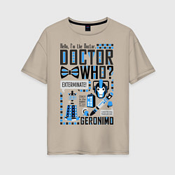 Женская футболка оверсайз Hello, i'm the Doctor