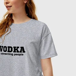 Футболка оверсайз женская Vodka connecting people, цвет: меланж — фото 2