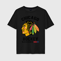 Женская футболка оверсайз CHICAGO BLACKHAWKS NHL