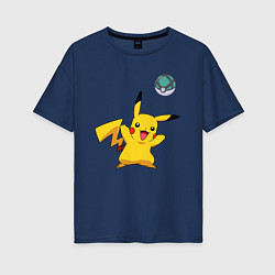 Женская футболка оверсайз Pokemon pikachu 1