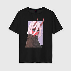 Футболка оверсайз женская Zero Two Ne1t, цвет: черный