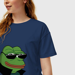 Футболка оверсайз женская Pepe в очках EZ, цвет: тёмно-синий — фото 2