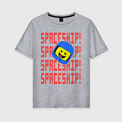 Футболка оверсайз женская Spaceship, цвет: меланж