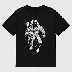 Футболка оверсайз женская Space american football, цвет: черный