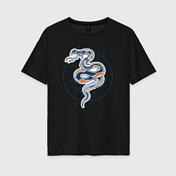 Женская футболка оверсайз Змея