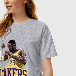 Футболка оверсайз женская LeBron - Lakers, цвет: меланж — фото 2