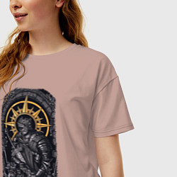 Футболка оверсайз женская Dark Souls рыцарь душа пепла, цвет: пыльно-розовый — фото 2