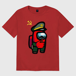 Футболка оверсайз женская Among us USSR, цвет: красный