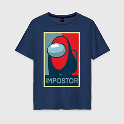 Женская футболка оверсайз Among us impostor