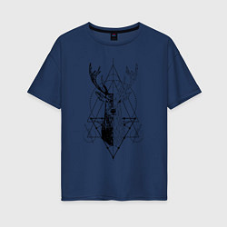 Женская футболка оверсайз Polygonal deer