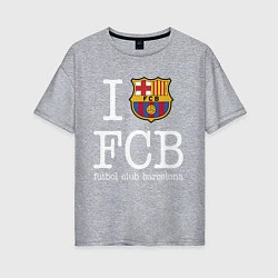 Футболка оверсайз женская Barcelona FC, цвет: меланж