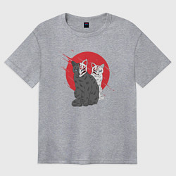 Женская футболка оверсайз Japan Cats Z