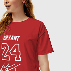 Футболка оверсайз женская КОБИ БРАЙАНТ АВТОГРАФ, цвет: красный — фото 2