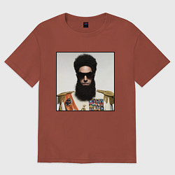 Футболка оверсайз женская Борат диктатор Z, цвет: кирпичный