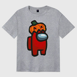 Футболка оверсайз женская HALLOWEEN IS AMONG US, цвет: меланж