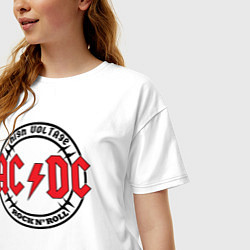 Футболка оверсайз женская ACDC, цвет: белый — фото 2