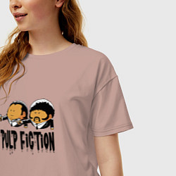 Футболка оверсайз женская Pulp fiction, цвет: пыльно-розовый — фото 2