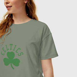 Футболка оверсайз женская Boston Celtics, цвет: авокадо — фото 2