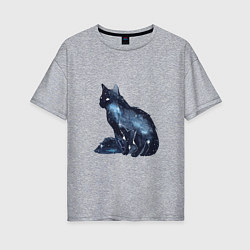 Женская футболка оверсайз Космический кот