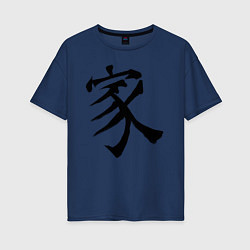Женская футболка оверсайз Японский иероглиф Семья
