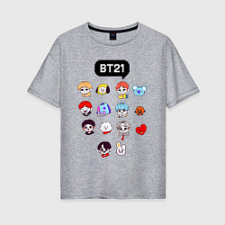 Женская футболка оверсайз BTS BT21