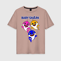 Женская футболка оверсайз Baby Shark