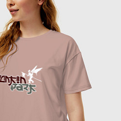 Футболка оверсайз женская Linkin Park 2021, цвет: пыльно-розовый — фото 2