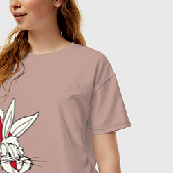 Футболка оверсайз женская Bugs Bunny, цвет: пыльно-розовый — фото 2