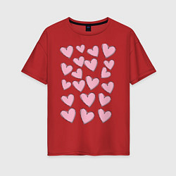 Женская футболка оверсайз Маленькие сердца