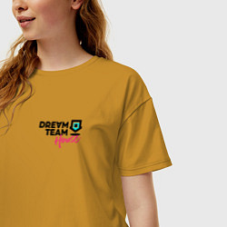 Футболка оверсайз женская Dream Team logo, цвет: горчичный — фото 2