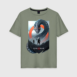 Женская футболка оверсайз Кратос и Атрей