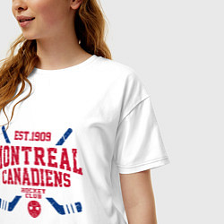 Футболка оверсайз женская Монреаль Канадиенс, цвет: белый — фото 2