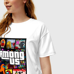 Футболка оверсайз женская AMONG US GTA, цвет: белый — фото 2
